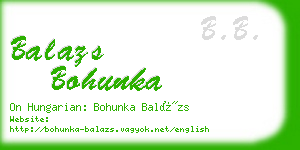 balazs bohunka business card